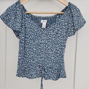 Japna Navy Floral Blouse